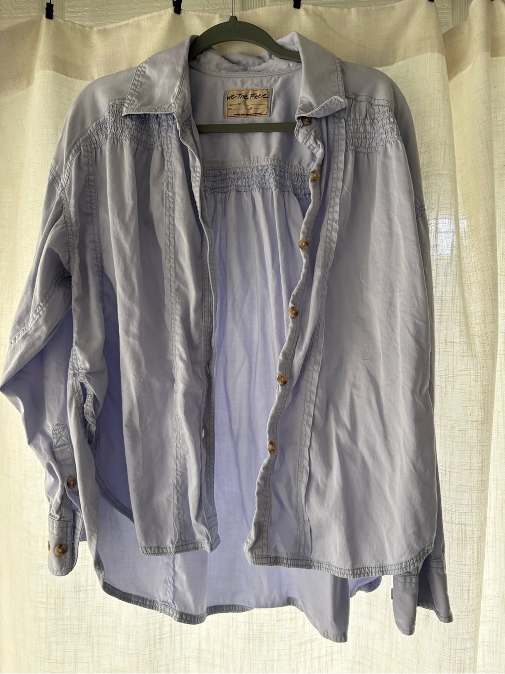 We The Free Button-Down Smocked Shirt